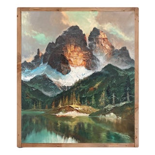 Arno Lemke, The Tre Cime Di Lavaredo, 1950s, Oil on Canvas For Sale