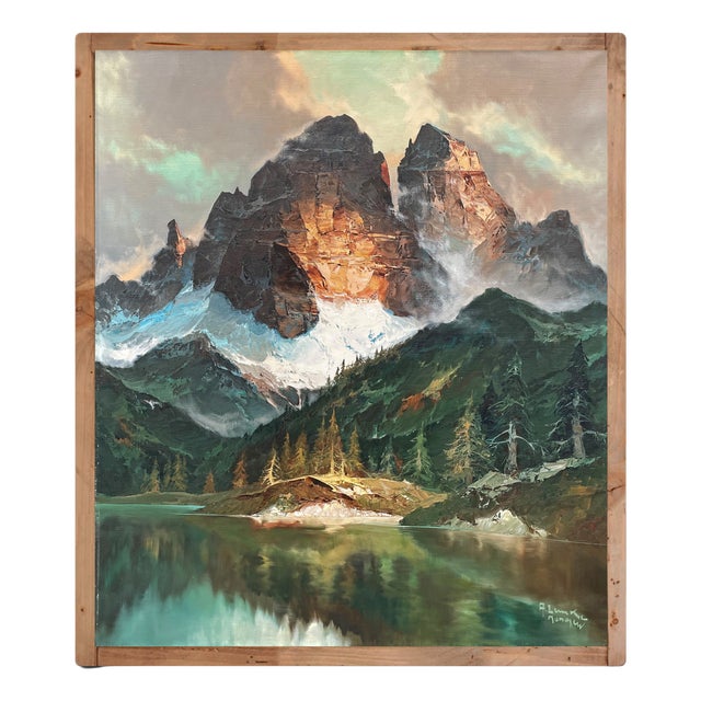 Arno Lemke, The Tre Cime Di Lavaredo, 1950s, Oil on Canvas For Sale
