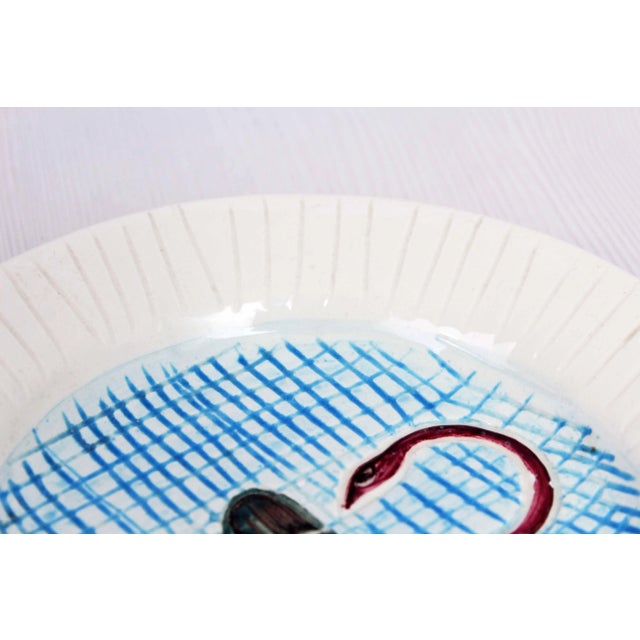 French Ceramic Hygeia Plate by R. Poiros, 1960s For Sale - Image 6 of 10