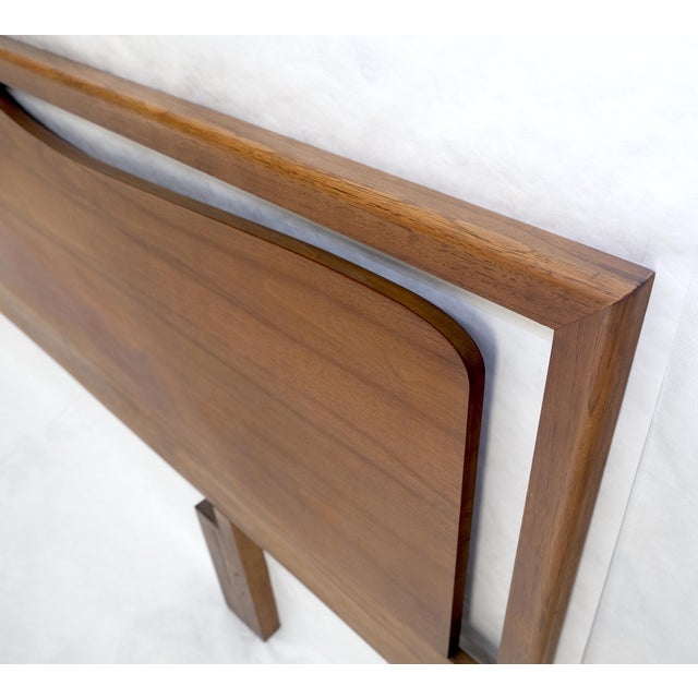Sculptural Walnut Headboard Bed 102" Wide Mid Century Modern MINT