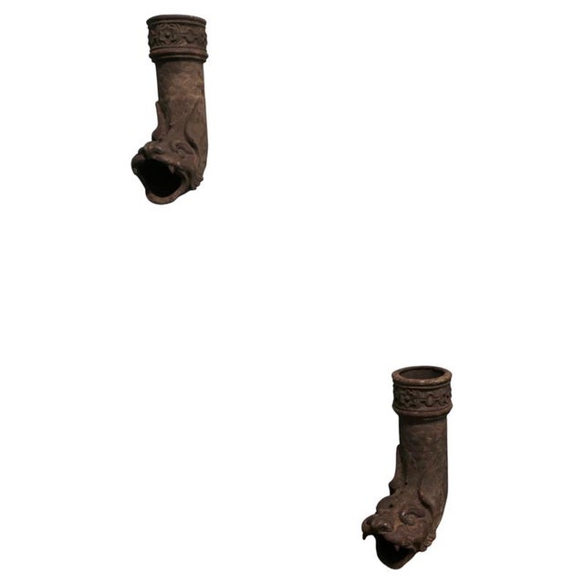 Black Cast Iron Dragon Drainpipe Spouts, Set of 2 For Sale - Image 8 of 8