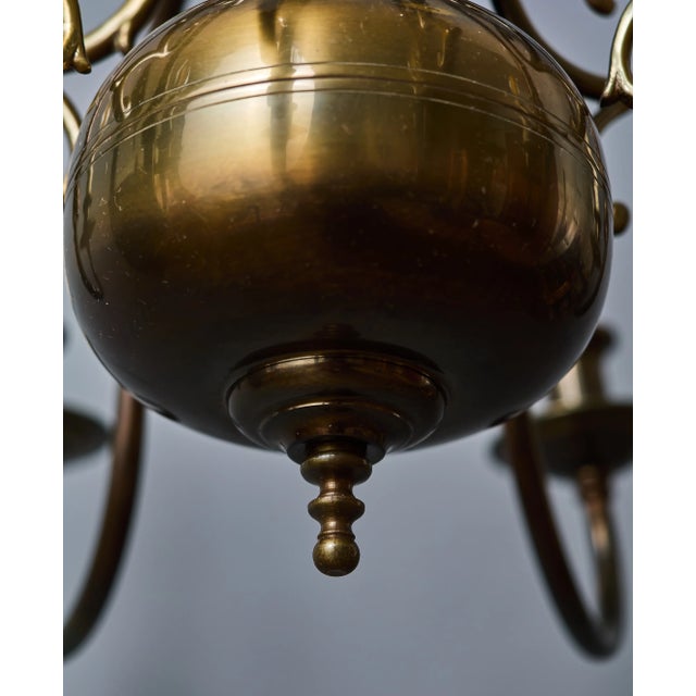 Metal Flemish Brass 8-Armed Chandelier For Sale - Image 7 of 9