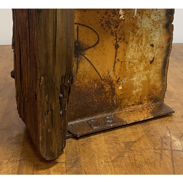 Vintage Mid-Century Modern Steel Beam and Driftwood Sculpture - Circa 1950’s For Sale - Image 9 of 18