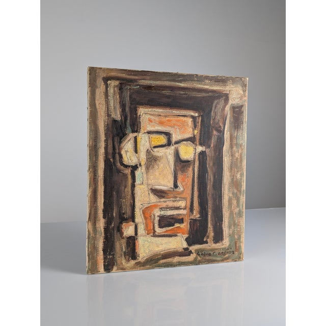 This oil painting on canvas, by Calvo Carrión, reflects the Spanish modern art movement of the 1970s. The composition...