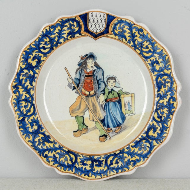 19th Century 19th Century French Malicorne Faience Plate For Sale - Image 5 of 5