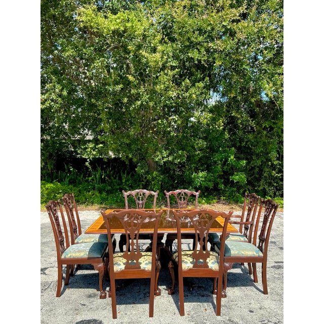 Vintage Regency Chippendale Carved Claw and Ball Dining Chairs - Set of 16 For Sale In West Palm - Image 6 of 12