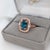 2020s 5.4Ct Blue Zircon Ring With Earth Mined Diamonds: Solid 14k Gold, Cushion 10x7mm, Size 6.75 For Sale - Image 5 of 9