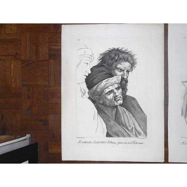 This set of three (3) authentic antique copperplate engravings by the Renaissance master Raphael (Raffaello Sanzio da...