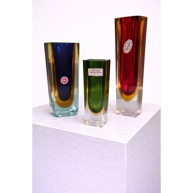 Flavio Poli Sommerso Murano Glass Vases by Flavio Poli for Seguso, Italy, 1950s, Set of 3 For Sale - Image 4 of 9