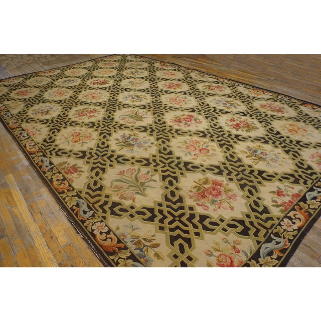 Early 20th Century French Aubusson Carpet ( 9' 8'' x 15' 3'' - 295 x 465 cm ) Antique Large Aubusson French Geometric...