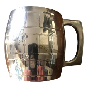 Late 20th Century Heavy Silverplate Barrel Mug