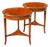 Pair of Mid 20th Century John Widdicomb Neoclassical Figured Burlwood Side Tables With Brass Galleries and Bronze Ram's Head Mounts For Sale