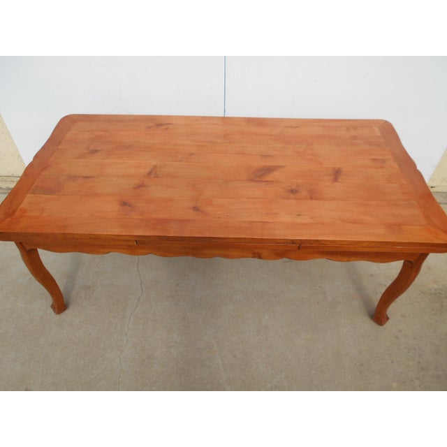 1990s Large Louis XV Style Cherrywood Table with Extensions, 1990s For Sale - Image 5 of 18