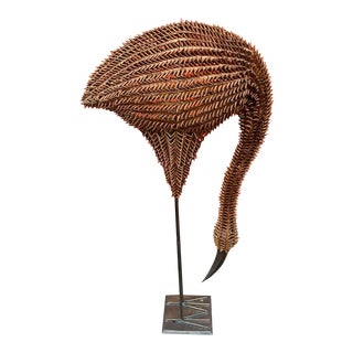 Hollywood Regency Life Size Bamboo and Metal Emu Sculpture For Sale