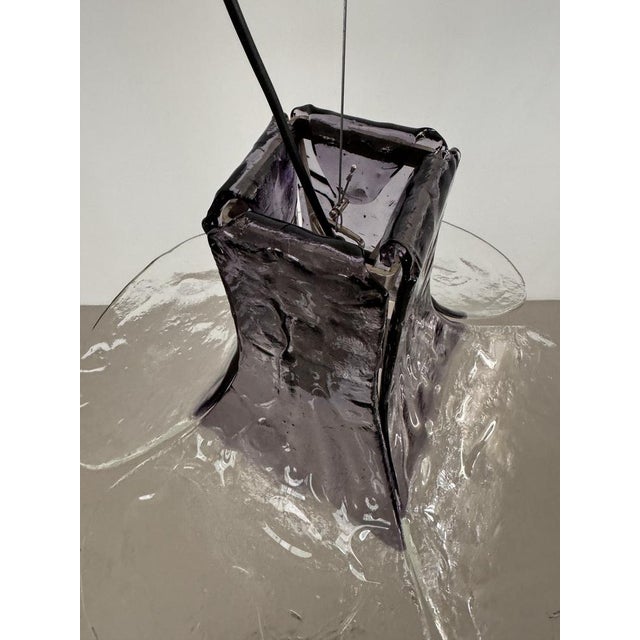 Mid-Century Modern Model LS185 Pendant in Crystal-Purple Murano Glass by Carlo Nason for Mazzega, 1960s For Sale - Image 3 of 16