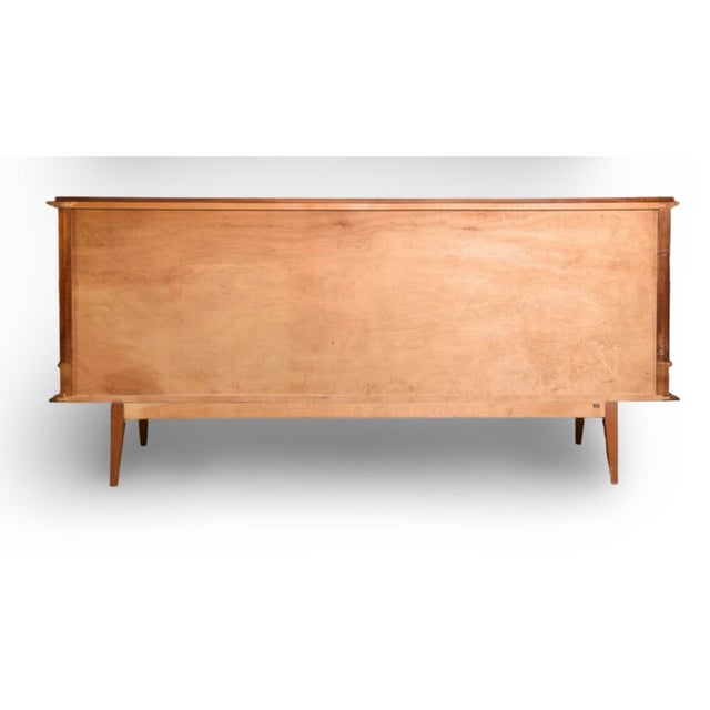 1960s Mid-Century Modern French Mahogany Sideboard Credenza With Brass Accents For Sale In Dallas - Image 6 of 12