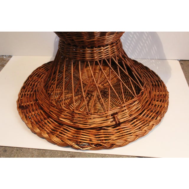 Vintage French Round Wicker Table, 1970s For Sale - Image 6 of 18