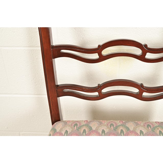 Wood Baker Furniture Style Georgian Carved Mahogany Side Chairs or Dining Chairs, Pair For Sale - Image 7 of 13