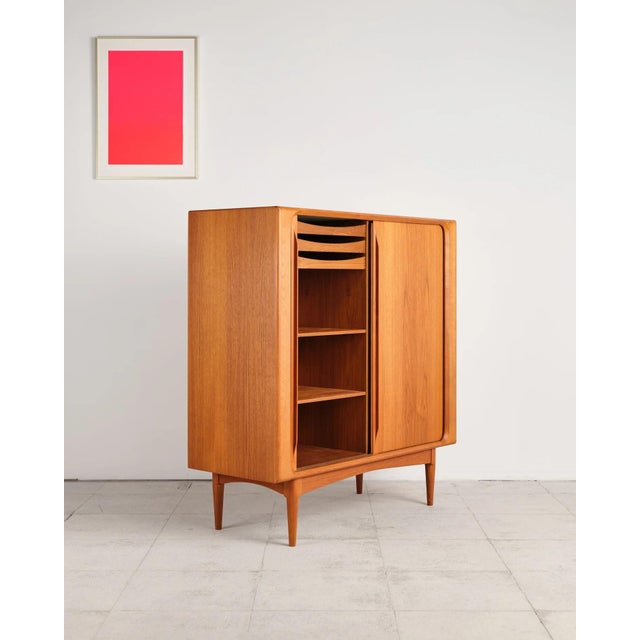 Teak Highboard with Louvered Doors by Bernhard Pedersen & Søn, Denmark, 1960s For Sale - Image 12 of 18