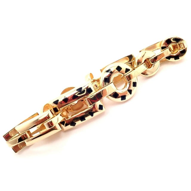Cartier Cartier Panthere 18k Gold Black Lacquer Spot Link Bracelet Paper For Sale - Image 4 of 12