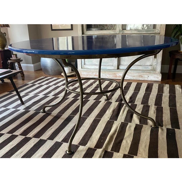 1990s Enameled Lava Stone Table For Sale - Image 4 of 8