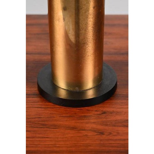 Goldenrod Table Lamp with Teak and Brass For Sale - Image 8 of 12