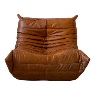 Togo Chaise Lounge in Pine Leather by Michel Ducaroy for Ligne Roset, 1974 For Sale