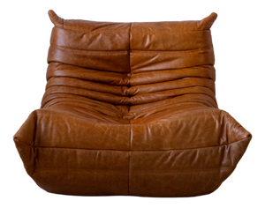 Togo Chaise Lounge in Pine Leather by Michel Ducaroy for Ligne Roset, 1974