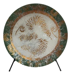 Late 20th Century Tony Evans Painted Art Glass Decorative Plate