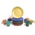 Colorful dinnerware set of plates and mugs by Luna Garcia—an influential studio art pottery brand based out of Venice...