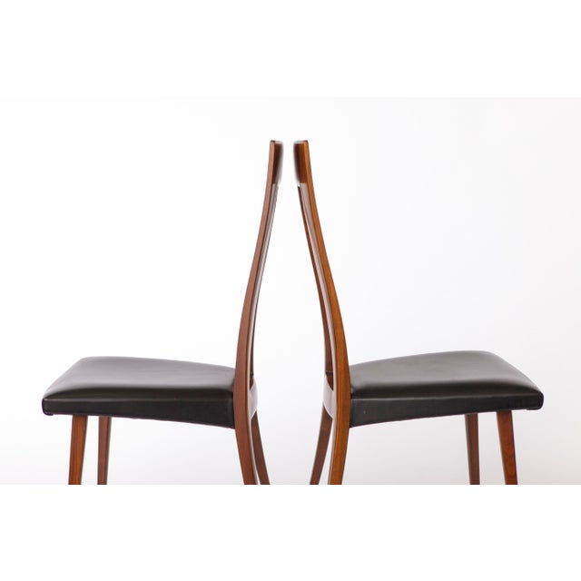 Brown Vintage German Leather Dining Chairs by Ernst Martin Dettinger for Veil, 1960s, Set of 4 For Sale - Image 8 of 9