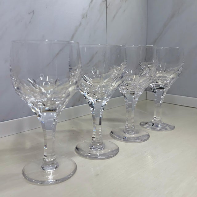 Contemporary 1970s Atlantis Crystal Water Goblets (Set of 4) For Sale - Image 3 of 8