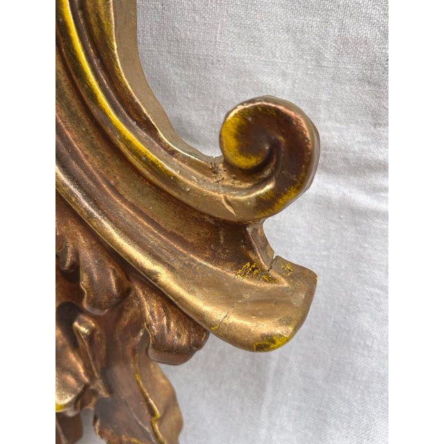 Plastic Vintage Large Gold Chinoiserie Wall Mirror For Sale - Image 7 of 11