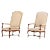Large Scale French Walnut Open Arm Chairs With Hooved Feet C 1900. For Sale