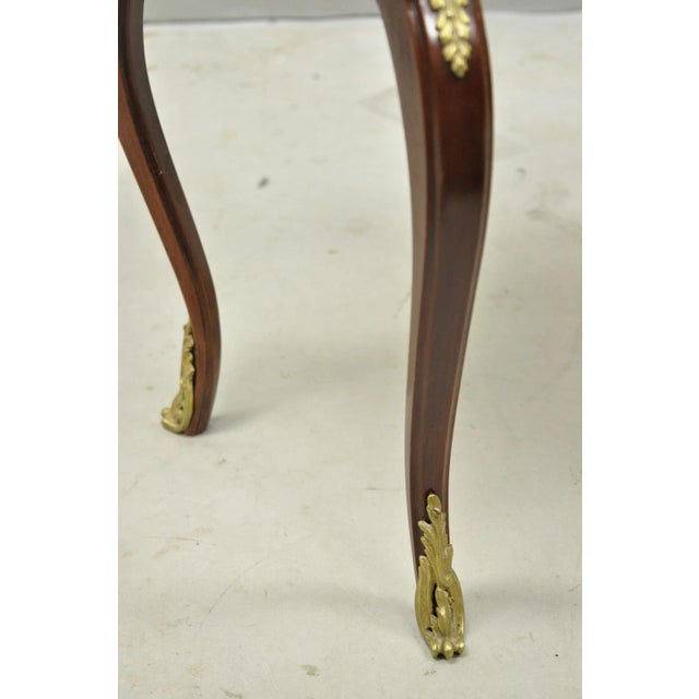 Vintage French Louis XV Style Mahogany Kidney Bean Side Table W/ Bronze Ormolu For Sale - Image 12 of 15
