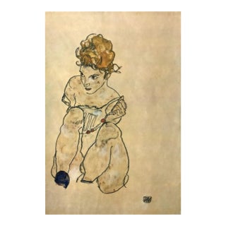1981 Egon Schiele 34 Erotic Drawings Seated Woman For Sale