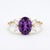 Contemporary Unique Amethyst Cluster Engagement Ring - Bridal Wedding Ring - Us 7 (All Sizes Available) For Sale - Image 3 of 4