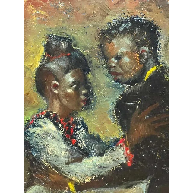 Post Impressionist "Swinging Harmony" a Black Dancers" Couple by Edgar O'Kiechle - Oil Painting For Sale - Image 3 of 5