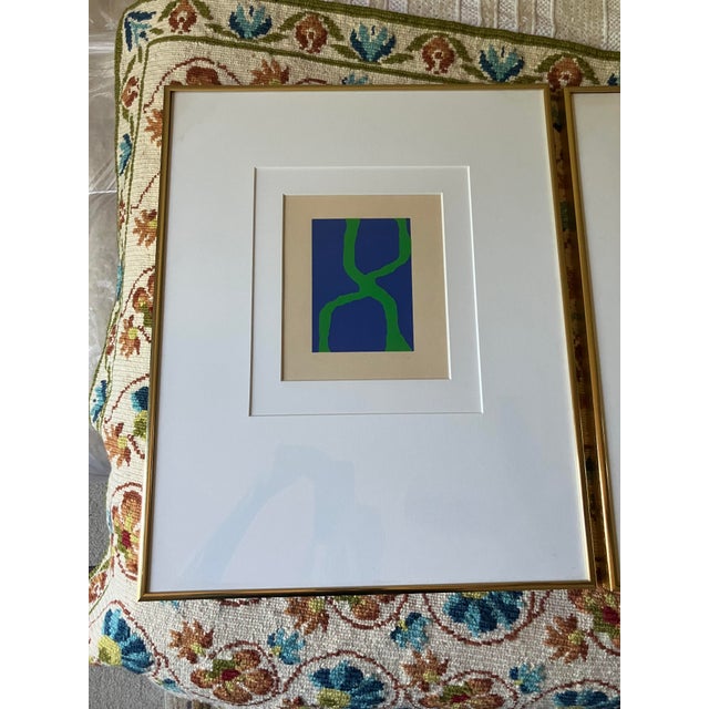 Abstract Abstract Prints (Pair) by Am. Artist Sarah Russell For Sale - Image 3 of 5
