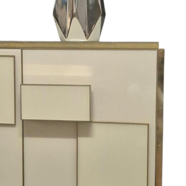 Italian Sideboard in Ivory Glass and Brass from Justfurnituress SRL For Sale - Image 10 of 13