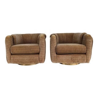 Vintage 1970s Milo Baughman Swivel Chairs - a Pair For Sale