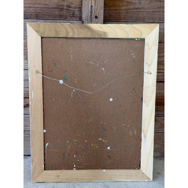 Green Vintage Tropical Florida Landscape Oil Painting on Board, Signed Lea For Sale - Image 8 of 11