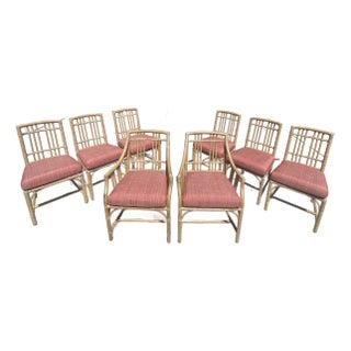 Baker McGuire Rattan Dining Chairs, Balboa Collection a Set of Eight For Sale