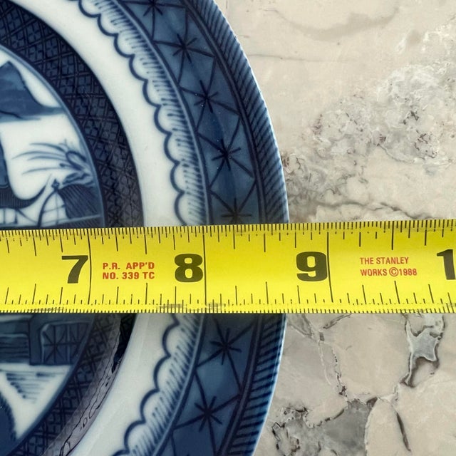 Mottahedeh Rare Mottahedeh Blue Canton Luncheon Plate Numbered Charleston Vista Alegre For Sale - Image 4 of 4