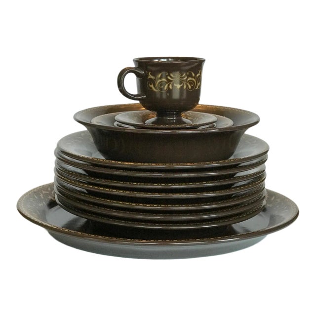 Vintage Franciscan Jamoca Dishes - Set of 14 For Sale