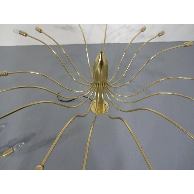 Large Italian Brass Chandelier, 1960s For Sale - Image 15 of 16