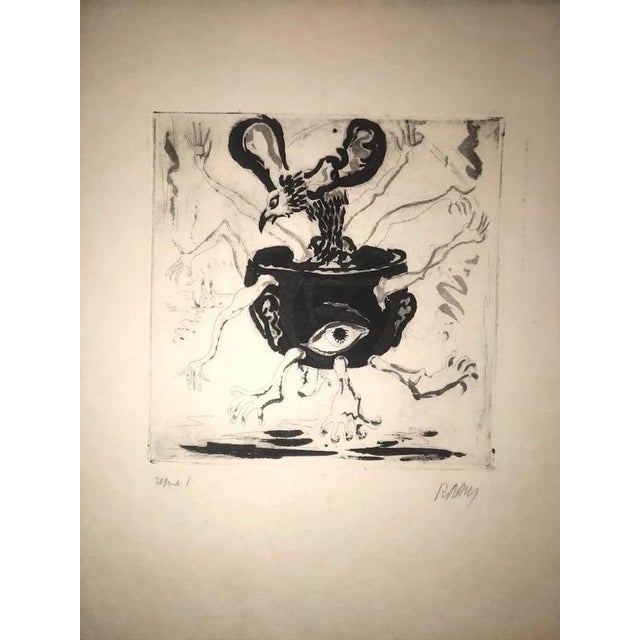 The Human Pot - Original Etching by R. Naly - 1955 1955 For Sale - Image 3 of 3