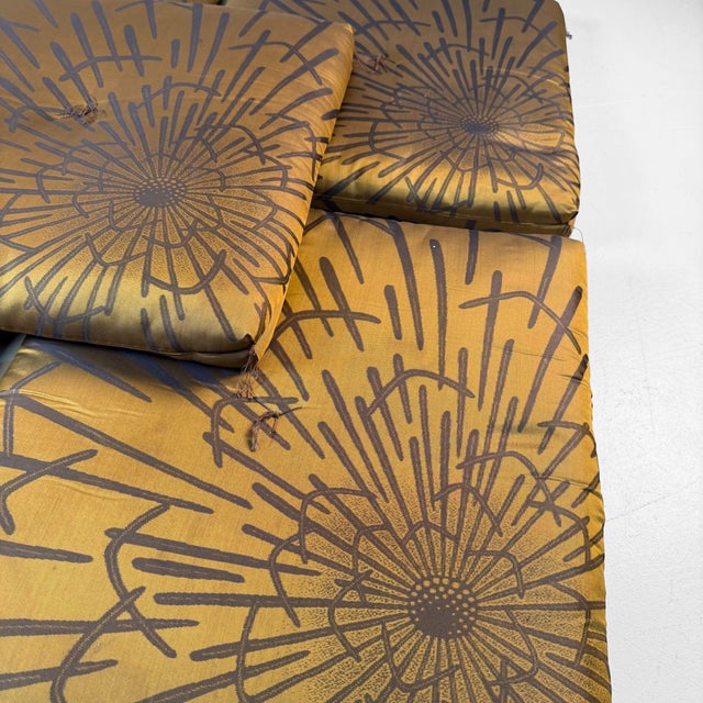 This set of five Japanese zabuton was made for comfortable floor seating, for example in a tatami room or during a tea...