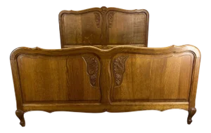 Vintage Louis XV French Oak Double Bed
