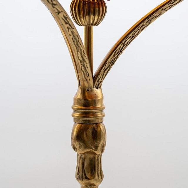 Bronze and Floral Glass Table Lamp from Daum, France, 1900s For Sale - Image 9 of 15